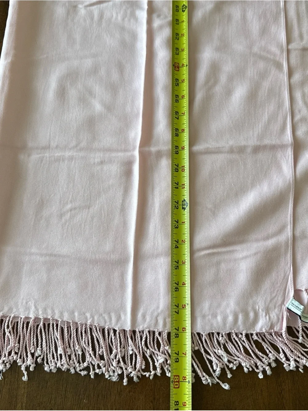 Valerie Stevens Pink Pashmina Shawl Wrap Twisted Tassel Fringe Polyester 35x78